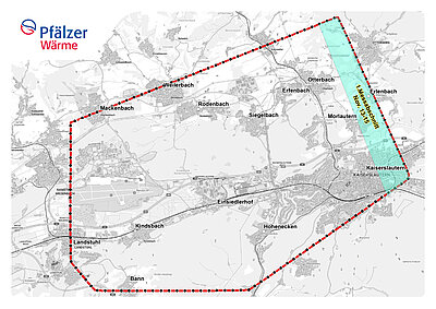 Messgebiet mit farblich markiertem 1. Messabschnitt vom 13. bis 15. November.